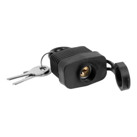 Lockland hinged lock, 30 mm, moisture -proof, short handle, 2 keys, black color-3