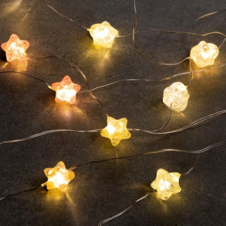 Rosa thread. "Stars", IP20, 2 m, N.S. LED (1608) -20-4.6V, AG13X3 (in the set), 3 dir, glow warm white