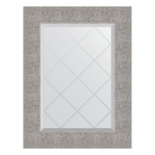 Mirror with engraving in the baguette frame, silver coinage 90 mm, 56x74 cm