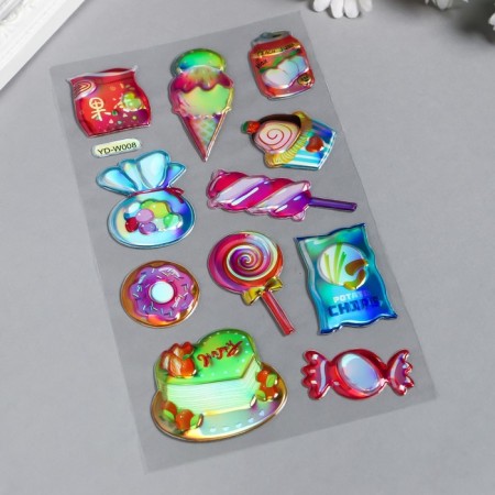 Sticker plastic holography "Lolliceis" MIX 23x11 cm-2