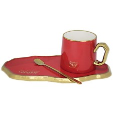 A cup with a saucer and a spoon Lenardi, 280 ml
