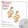 New Year! Symbol of the year 2025! Earrings with rhinestones "snake" aesthetics, white color in gold