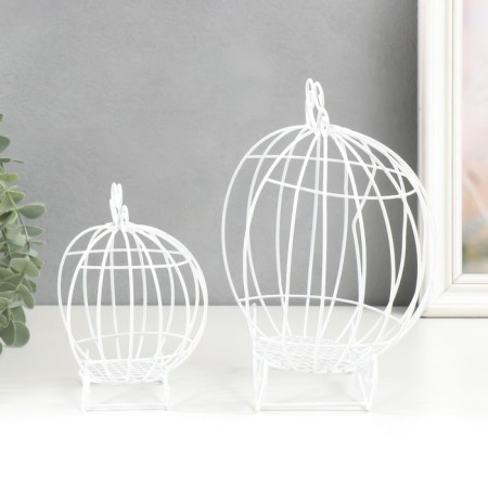 Summary Metal "Karetkva" White set 2 pcs 16x12x9 cm 20x14.5x12 cm-3