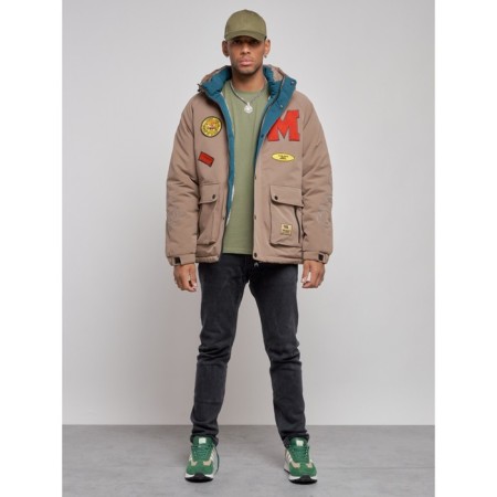 Winter male jacket, size 56, brown color