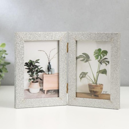 Photo frame Plastic in 2 photos 10x15 cm "Tergets" silver 18x26.5 cm