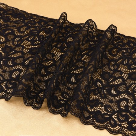 Lace elastic fabric, 215 mm × 2.7 ± 0.5 m, black color-2