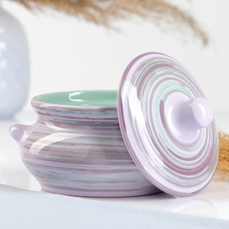 Ceramic pot for baking "Tandy" 0.5l / 13x9.5cm, lavender-1