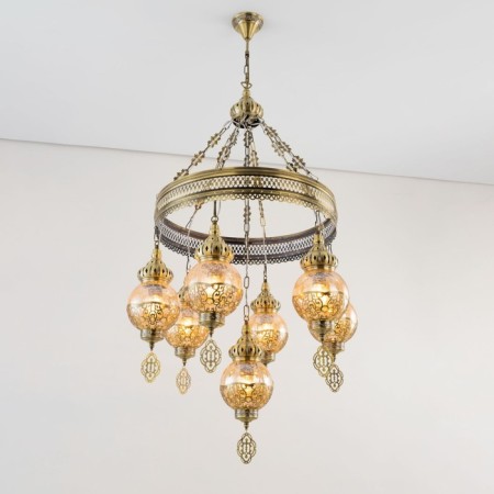 Suspended chandelier Citilux "Cairo" CL419163, 56x56x100 cm, 7x75W, e27, brown color-15