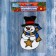 Stick on glass "A snowman in a striped scarf with a star" 9.5x15 cm