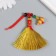 Suspension Textile "Golden broom with a pumpkin gallop. Hieroglyph - happiness" 14.5 cm