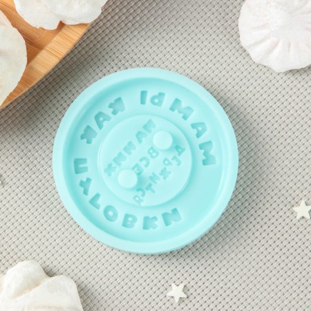 Silicone Mold “Mom, like buttons”, D = 6 cm, thickness 0.8 cm, Biryuza color-1