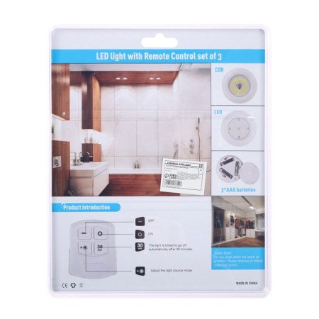 LED lamp, pressure 6500K, from batteries, a set of 3 pcs, the remote control-9