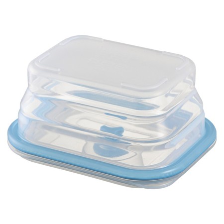 Silikobox transportation and storage container, silicone, folding, 400 ml, blue color-7