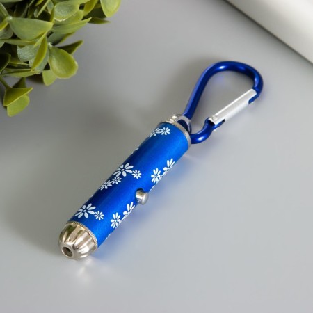 The pointer of laser metal shines with the pattern "Blue. Flowers" LR44x3 pcs 1.5x1.5x7 cm-2