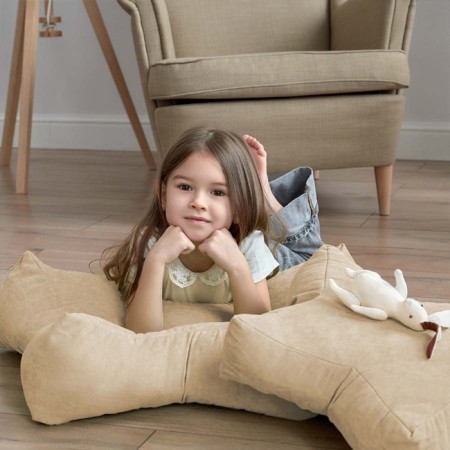 Decorative pillow "Stars", size 65x65x20 cm, cream color-4