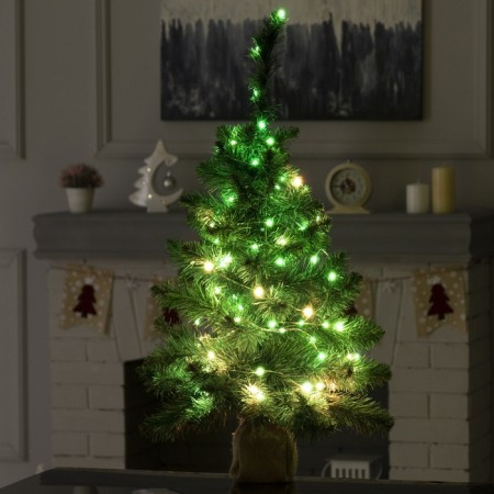 Garland "thread" 10 m Rosa, IP20, silver thread, 100 LED, remote control, glow RGB, USB-4