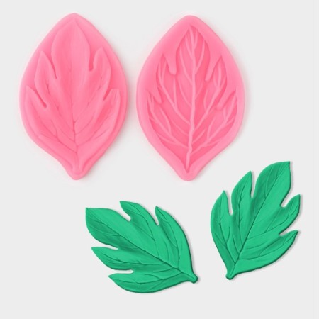 Mold "Foliage", silicone, 2 parts, 7 × 4.5 cm, color mix