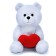 Soft toy "Bear Velvet" with Valentine, 30 cm, white color