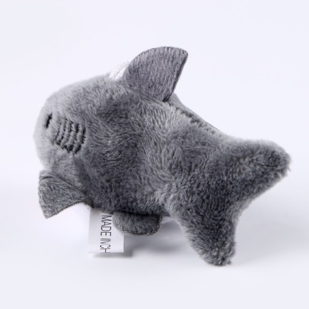 Soft toy "Shark" on a key fob, 10 cm, color gray color-3
