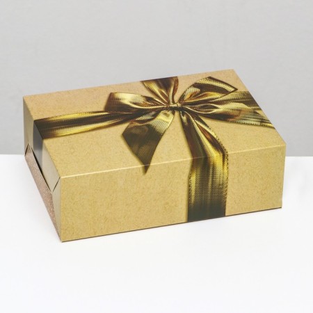Folding box "Gift" with a gold bow, 16 x 23 x 7.5 cm-1
