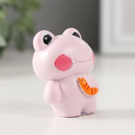 Souvenir Polystone "Frog with a caterpillar" mix 2.5x3.5x5 cm-3