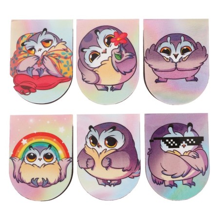 Magnetic bookmarks 6 pieces "owls"