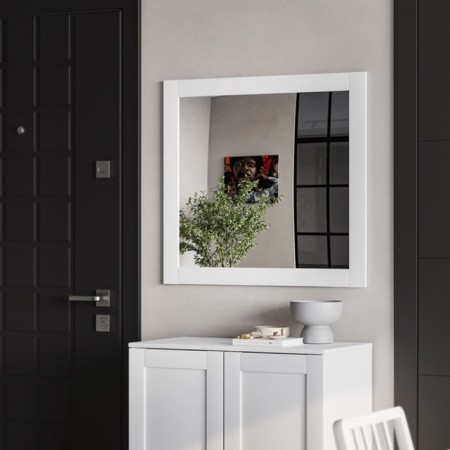 Square wall mirror "Sirius", 782 × 782 mm, white color