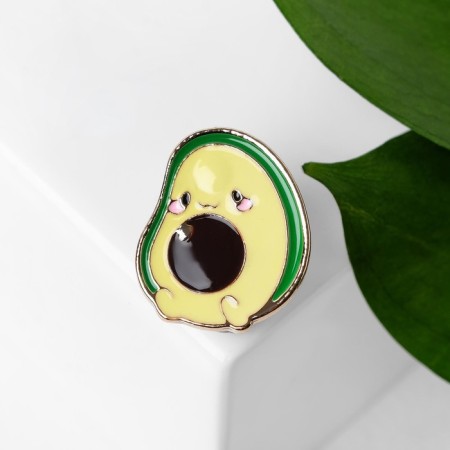 Avocado icon well -fed tummy, green color in gold-1