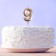 Candle for the cake, number "9", champagne.
