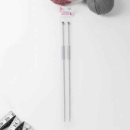 Knitting needles, straight, with Teflon coating, D = 3 mm, 35 cm, 2 pcs-2