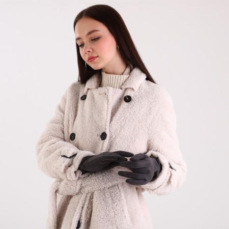 Gloves are female, dimensionless, without insulation, dark gray color-3