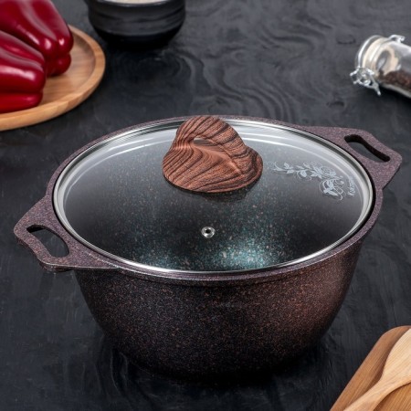 Pan Granit Ultra, 3 l, d = 22 cm, h = 12.5 cm glass cover, anti -stick coating-8