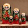 Nesting doll "strawberries", red dress, 5 puppet, 15 cm
