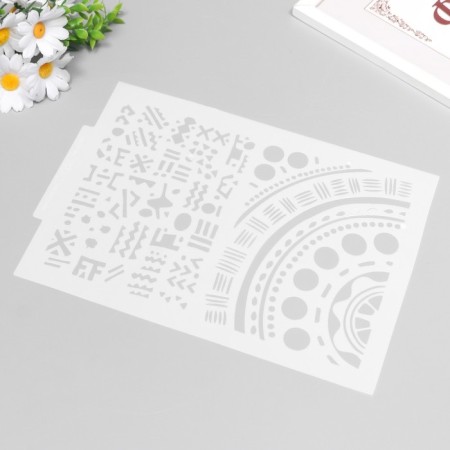 Plastic stencil "ethno" 21x29.7 cm-4