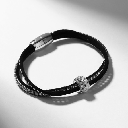 Bracelet Skin "Shambhala", black color in silver, l = 17 cm-1