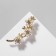 Brooch "Flower Trio" pearls, white color in gold