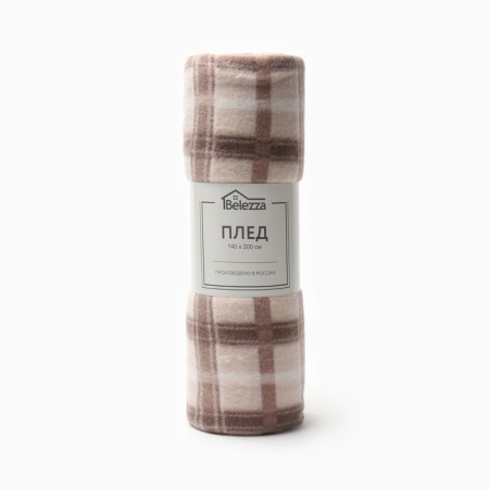 Sherlock plaid 140x200cm, beige color, fleece 180g/m PE-4