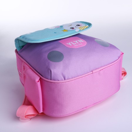 Baby backpack on lightning, 3 outer pockets, pink color-3
