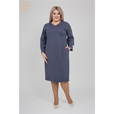 Women's dress, size 54, blue color-1