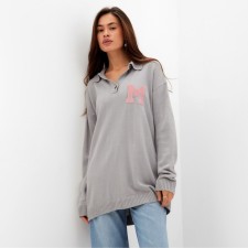 Jumper Women's MIST with a collar of Polo Gray, p. M (44-46)