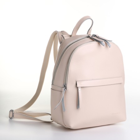 Women's backpack city on lightning, 4 outer pockets, letizia forzza, beige color