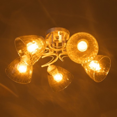 Riana chandelier 5x40W E27 white, silver 57x57x23cm-2