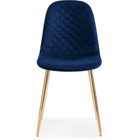 Stol on a metal frame DABL Metal/velor, gold/blue 45x51x86 cm-1