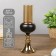 Climber Metal, glass for 1 candle "Dark Knight" black matte with gold 21x7.5x7.5 cm