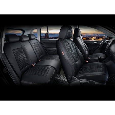 Frame 5d covers Bison Plus, eco -leather, set for the entire interior, black/black/gray