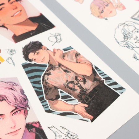 Set for creativity "Korean guys", translated tattoos, 2 sheets-3