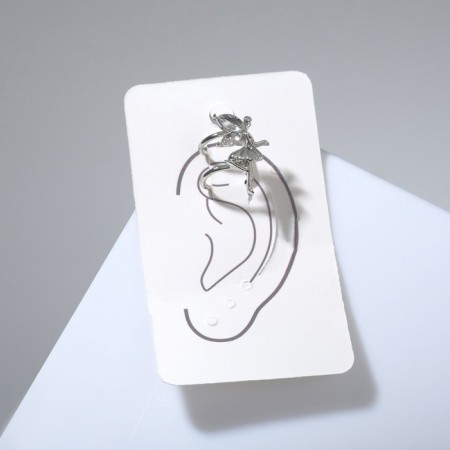 Earring "Kaff" Fairy, white color in silver-1