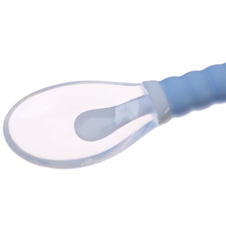 Spoon silicone nursery on a suction cup, in a container, blue color-4