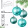 New Year's Christmas Balls “Ceaters and Cozy!”, For New Year, plastic, d = 6, 4 pcs., Blue color with white