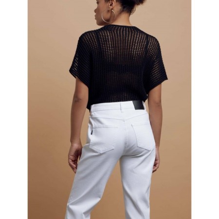 Women's jeans with a high landing CONTE Elegant Mom Fit, size XS, color White-1